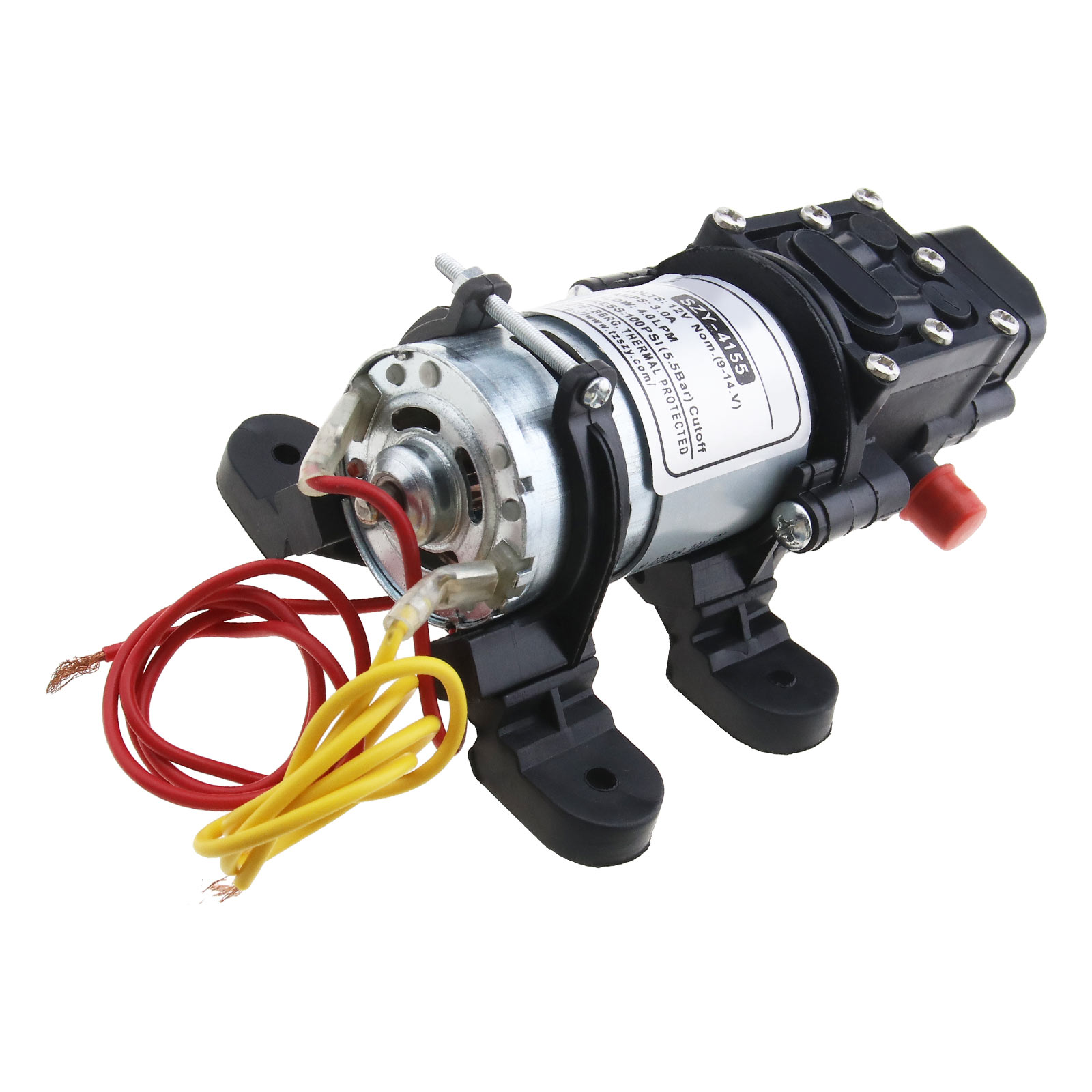 100PSI 4L/Min High Pressure Diaphragm Water Pump 12V For Car Marine ...