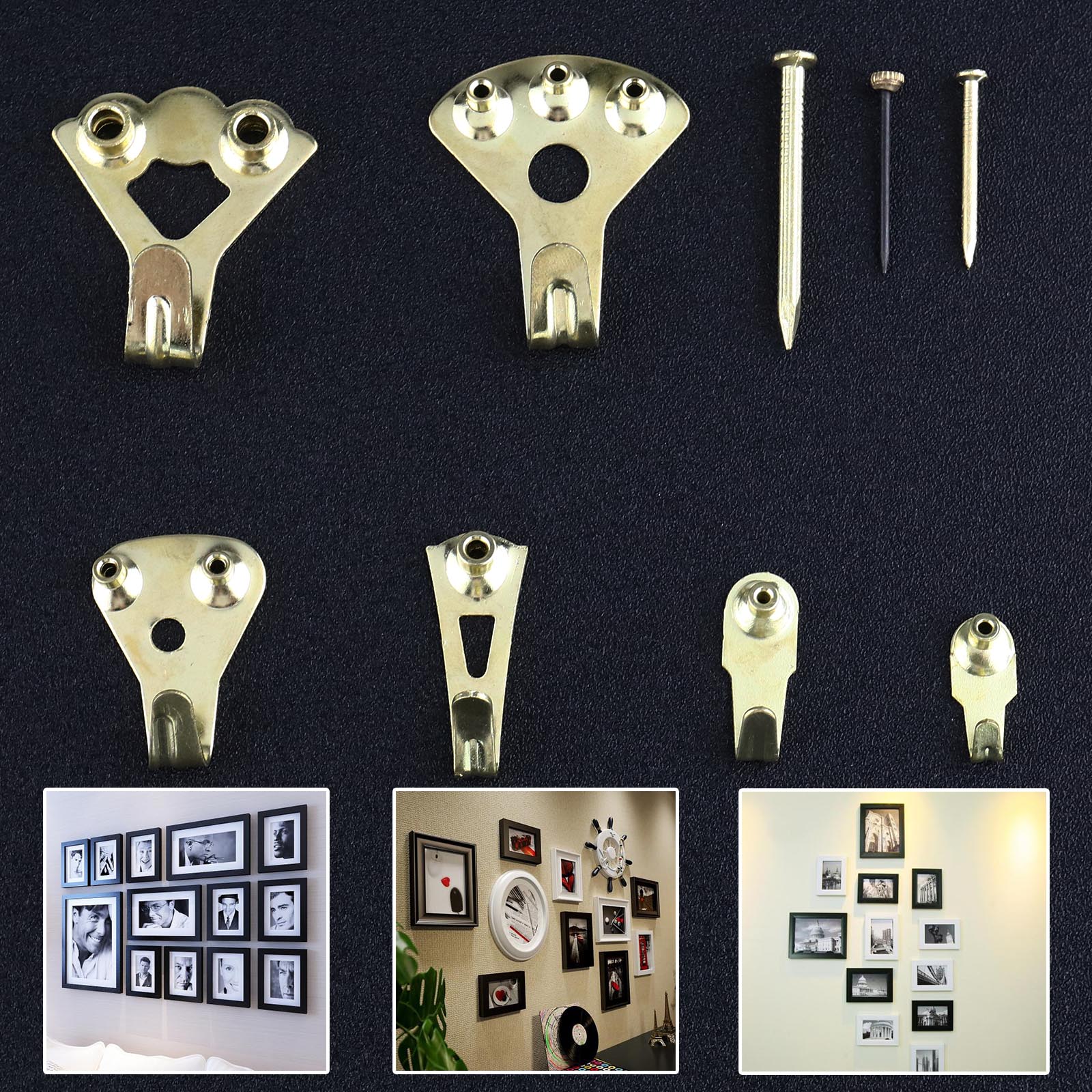 Heavy Duty Wall Picture Hanger Hooks 135 Pcs With Nails Photo Frame Hanging Kit 4894669259901 Ebay 