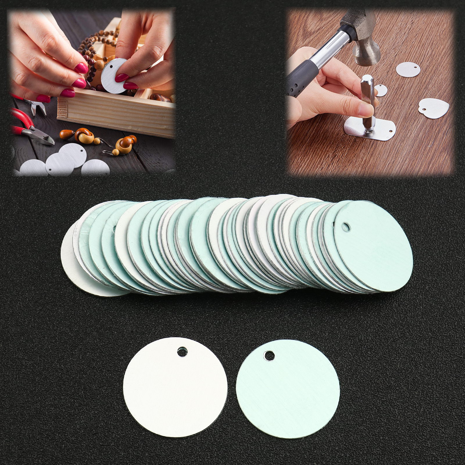 Pcs Metal Stamping Blanks Round Aluminum Tags Mm Diameter For Diy Jewellery Ebay