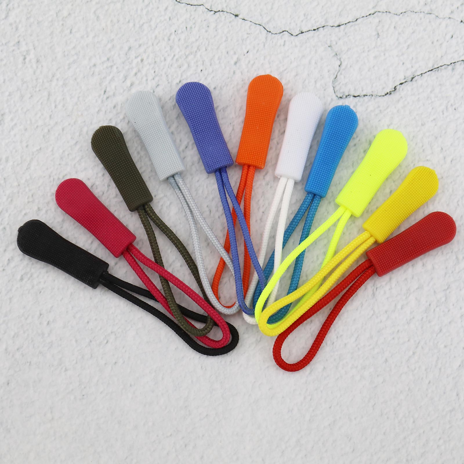 50pcs 12-color Zipper Extension Pulls Tag Nylon Cord Zipper Tag Tents ...