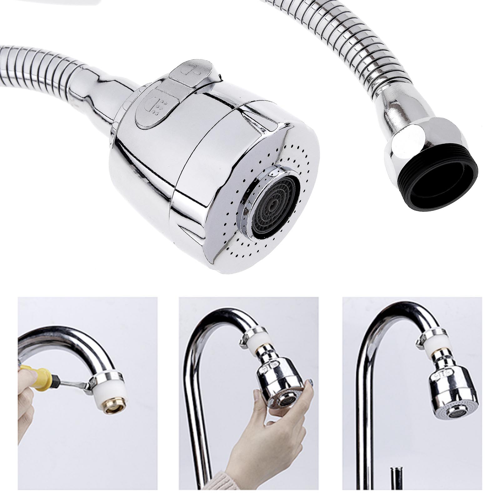 6Pcs Flexible Faucet Sprayer Extender Extension Diffuser ...