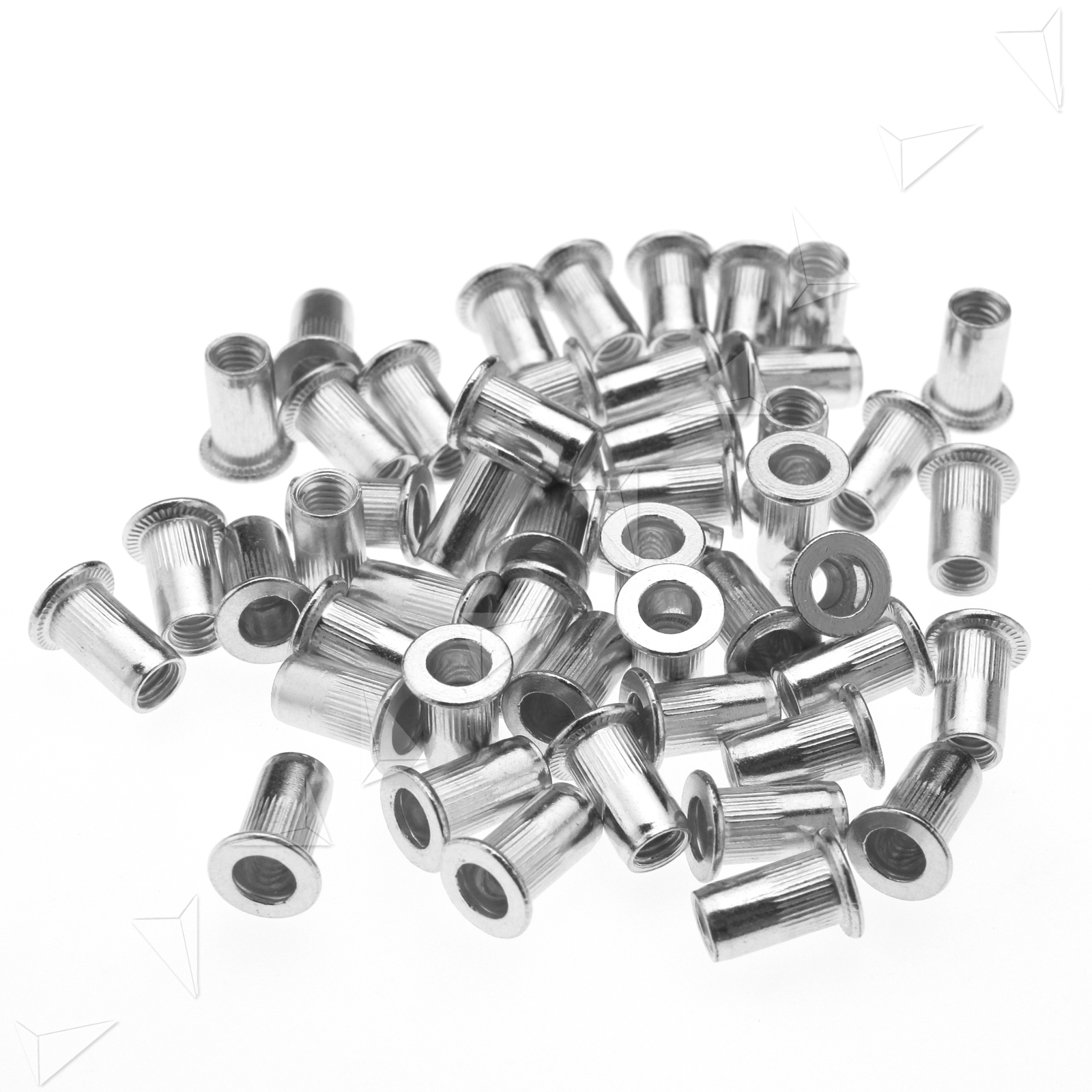 50 Pieces M5 Grooved-Serrated Knurled Large Head Rivet Nuts Insert