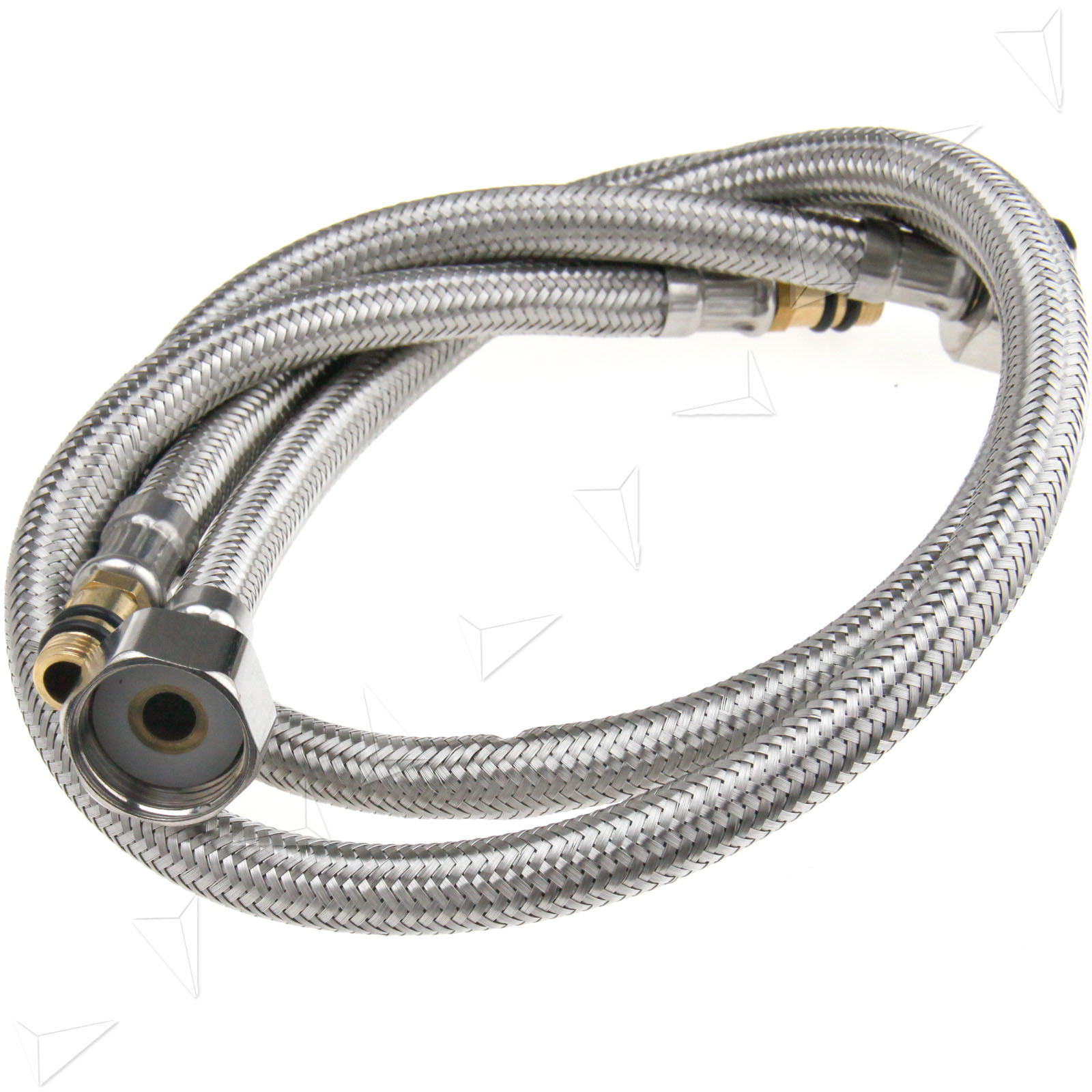 New 2 x Braided Water Hose Pipe 60cm for Kitchen Faucets Taps 1/2” BSP ...