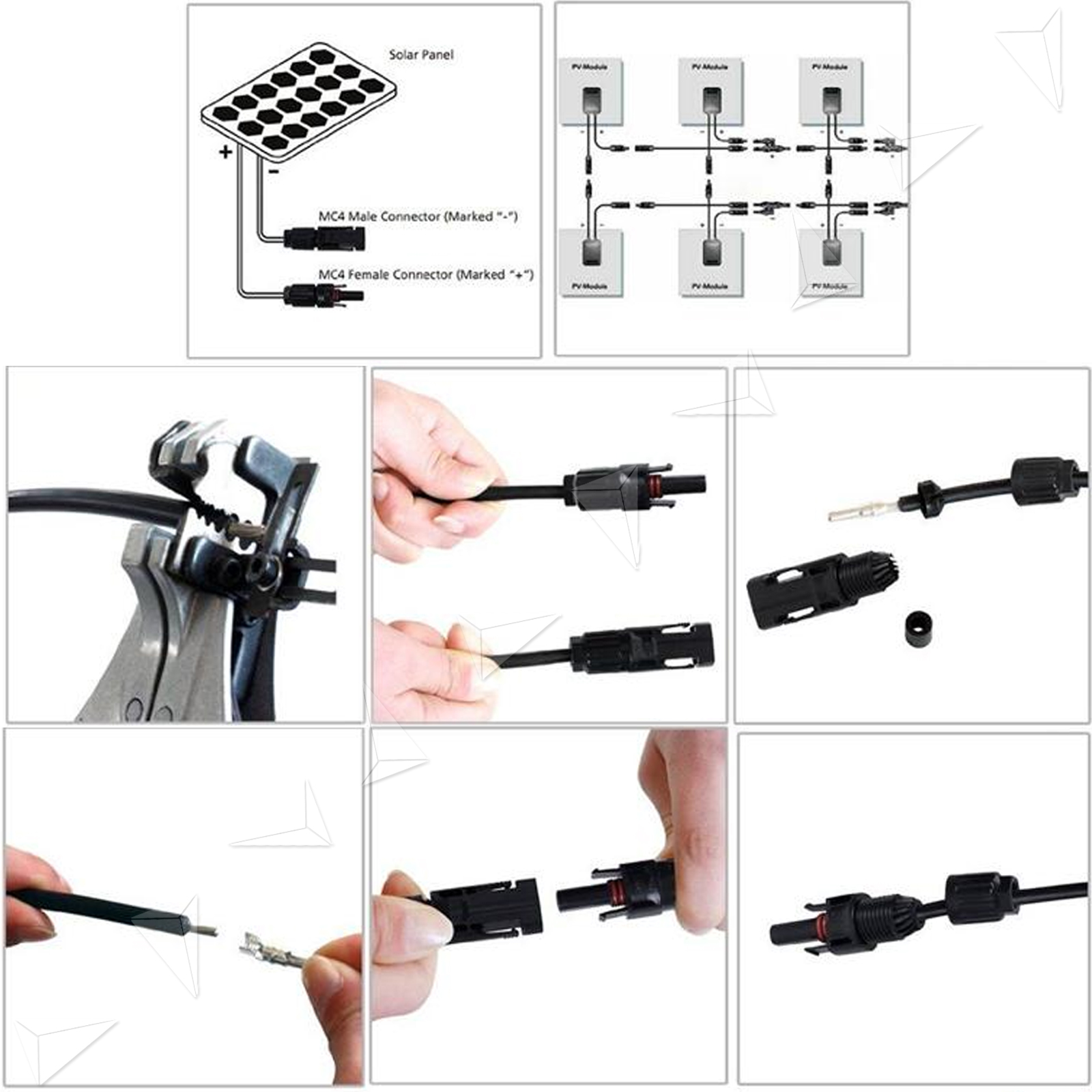 10 Sets Of Male Female Mc4 Solar Panel Connectors 30a For Pv Solar Panel Cable 702921742709 Ebay