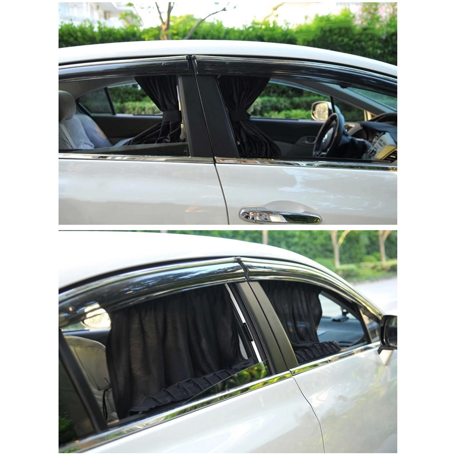 2 Packs Car Side Rear Window Sun Shades Track Curtains Uv
