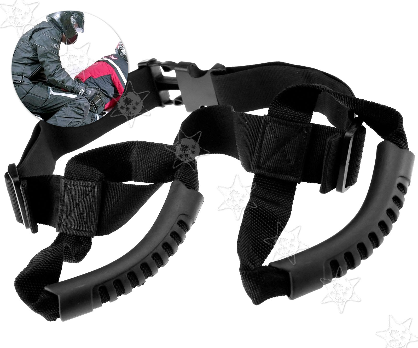 motorcycle passenger safety straps