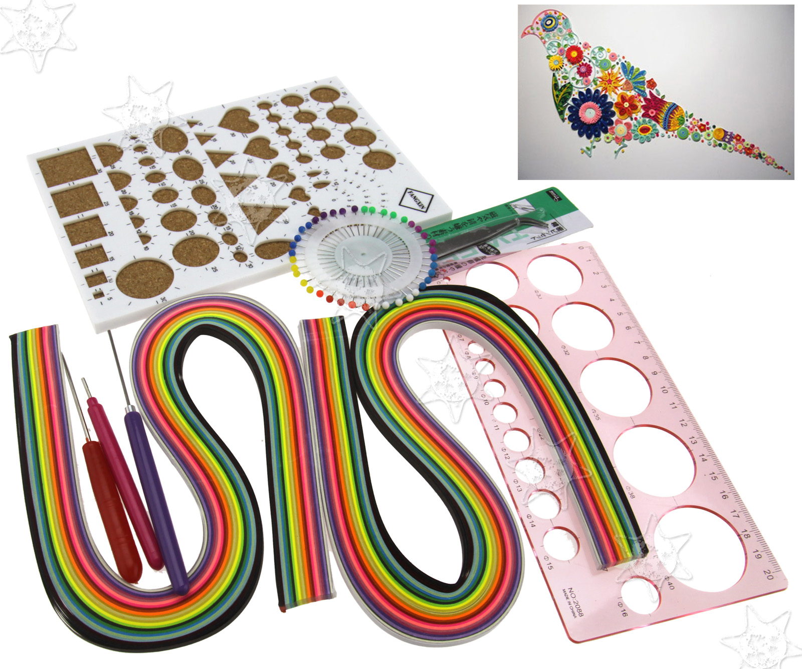 Quilling Paper Set Color Paper Drawing Material Package Beginners Tool