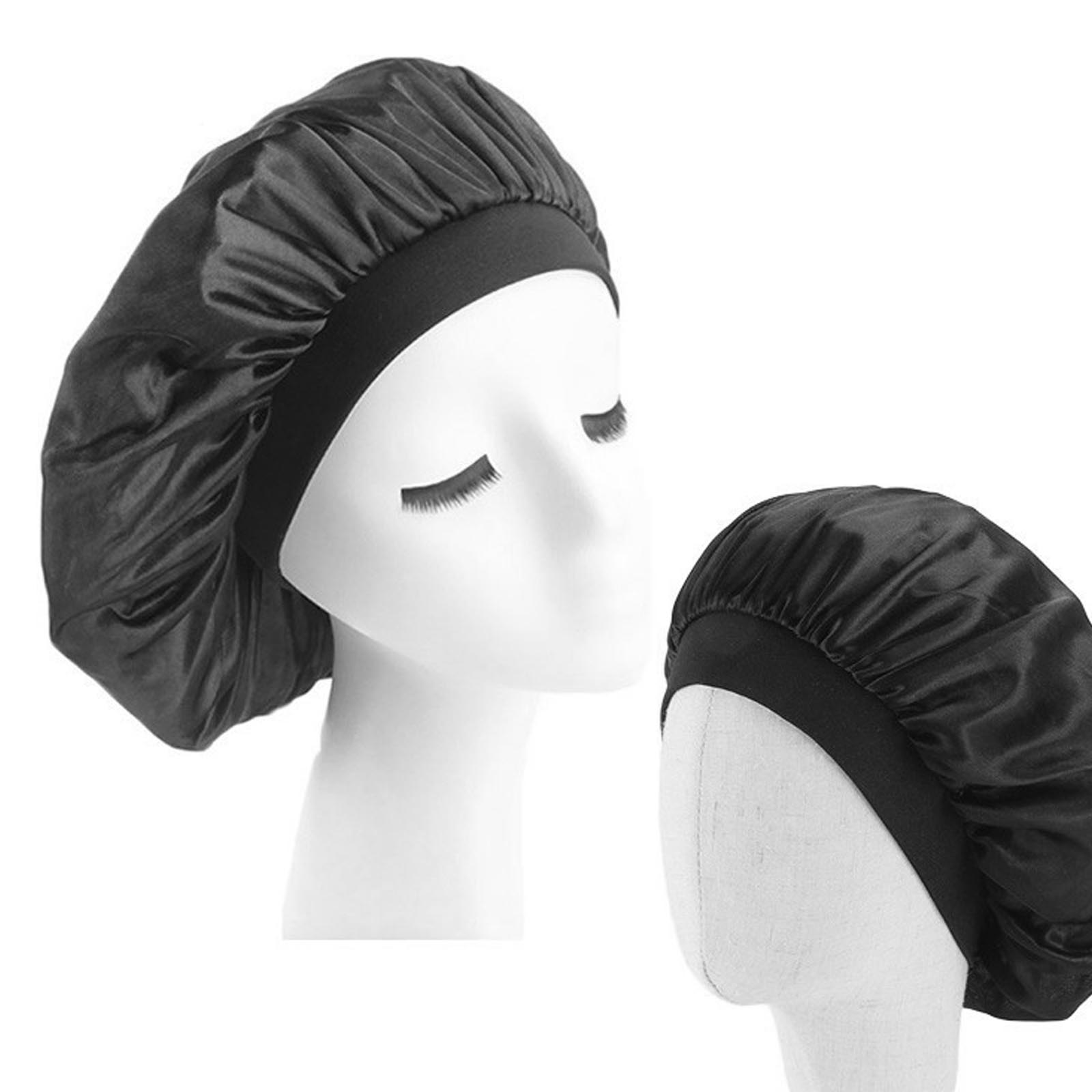 Women Sleep Night Cap Wide Band Satin Bonnet For Hair Beaut Curly Springy Hair Ebay