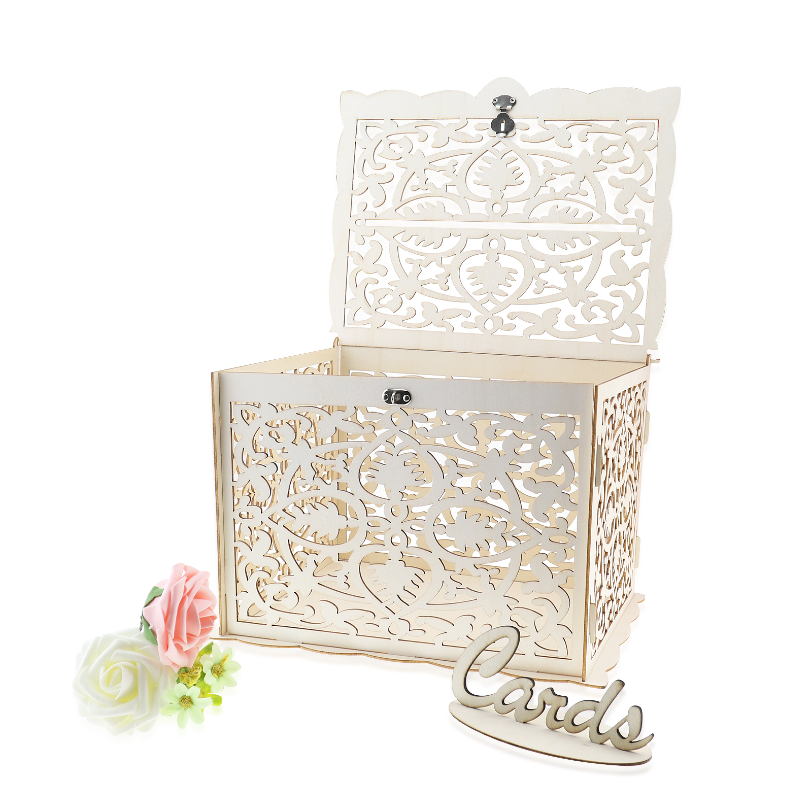 Prosperveil Wood Wedding Card Post Box For Vintage Weddings