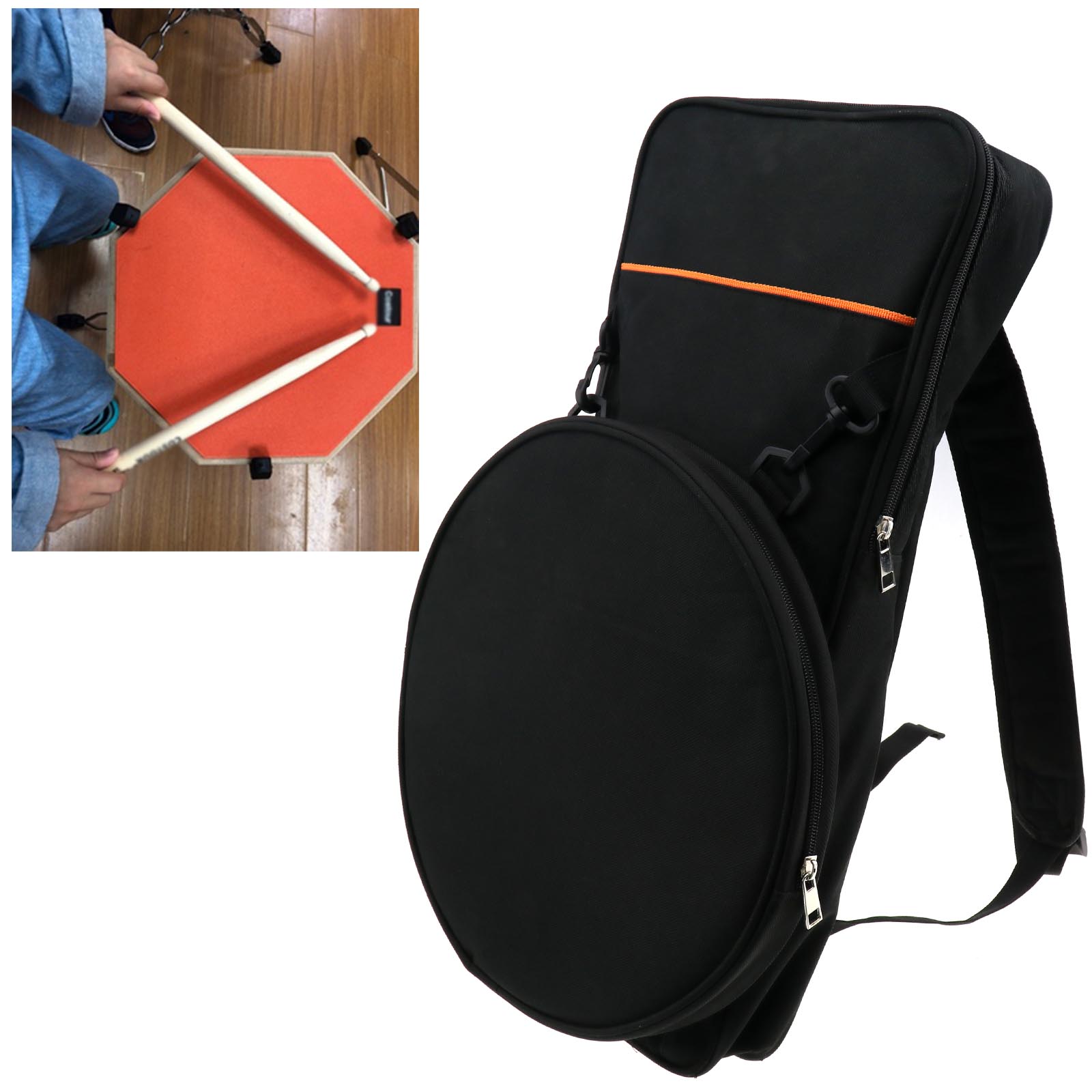 12Inch Double Sided Practice Pad Kit with Drum Sticks Stand Gel