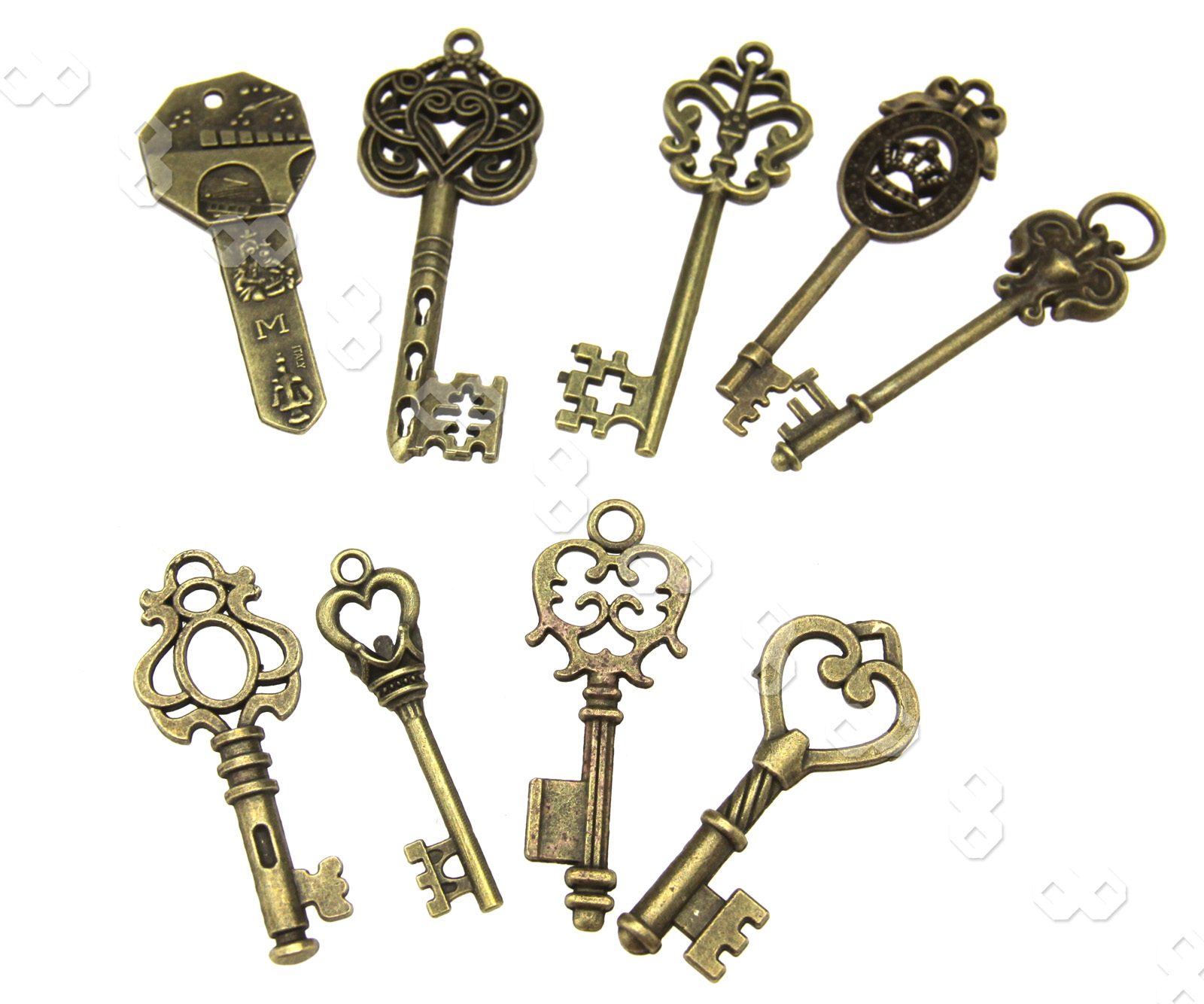 70pcs Antique Vintage Retro Bronze Old Fashion Keys Pendants Decor Gift