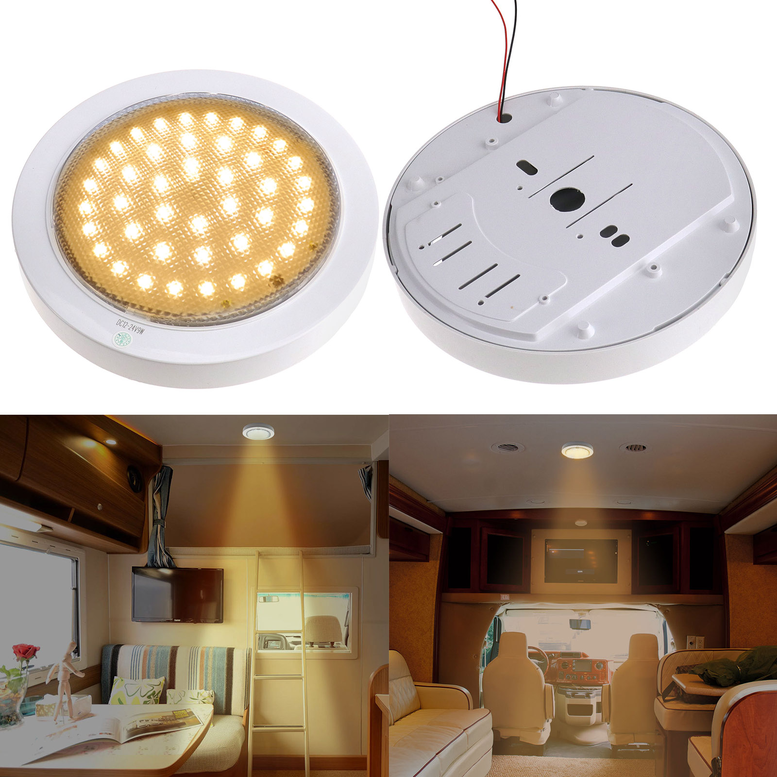 2X 9W Interior Ceiling Roof Fixture LED Spot Light For Camper Car Van ...