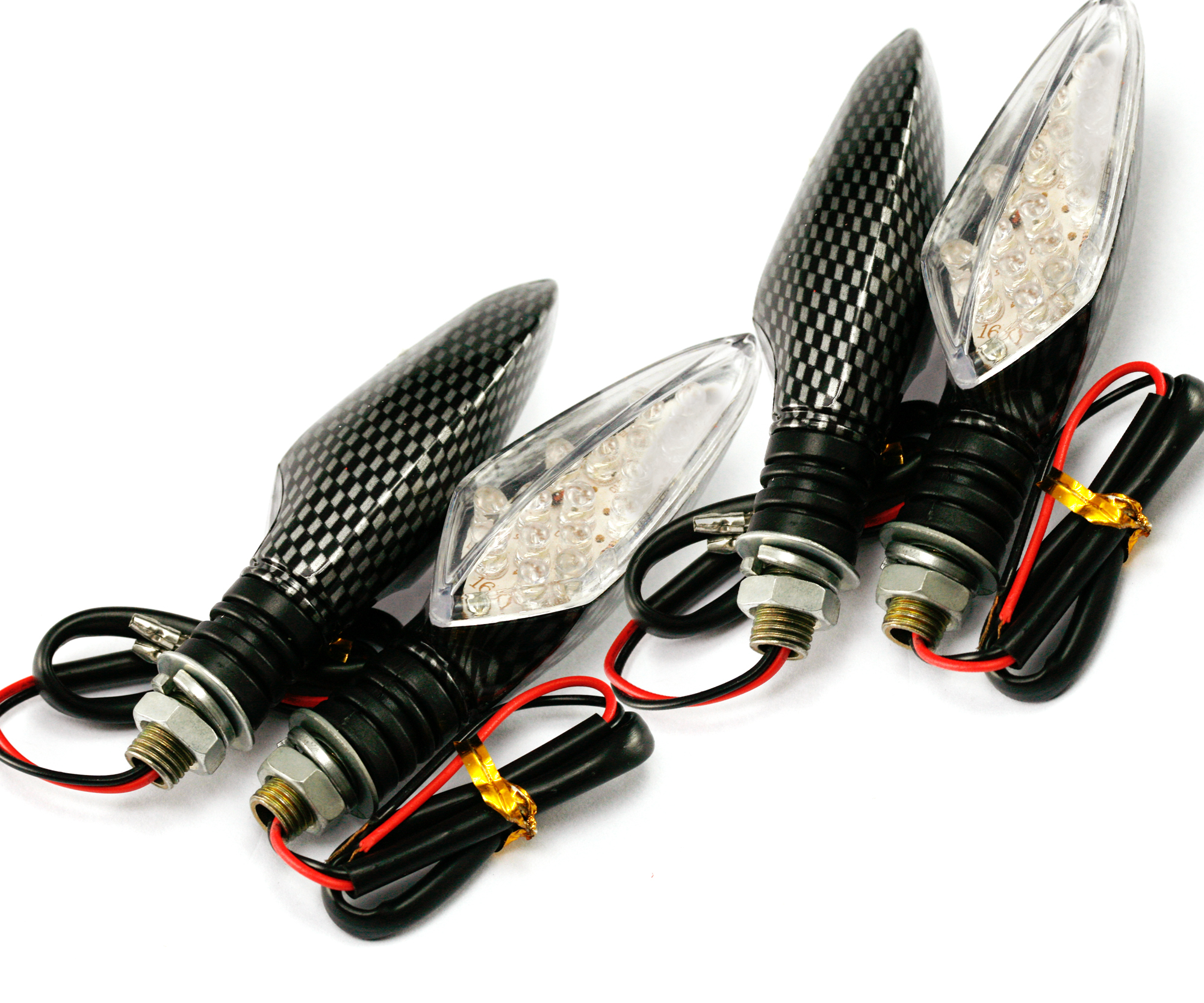 4pcs 12V 16LED Motorrad Miniblinker Anzeige Lichter Lampe Roller Leuchtung