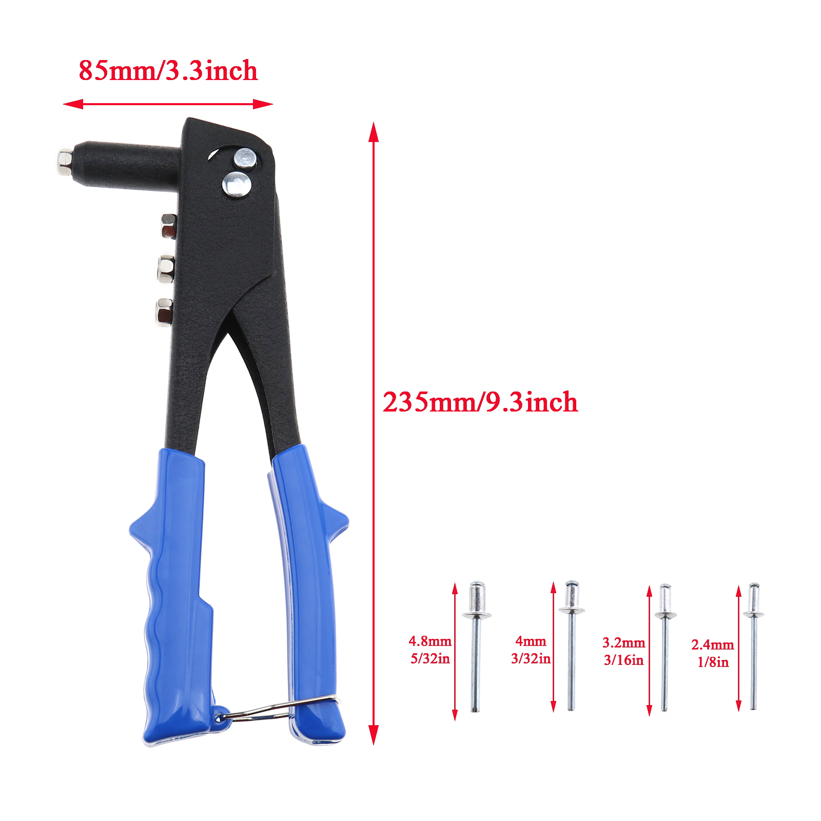 Riveting Pliers 24 To 48mm Blind Rivet Assortment Kit 235cm Length Crafts Ebay 