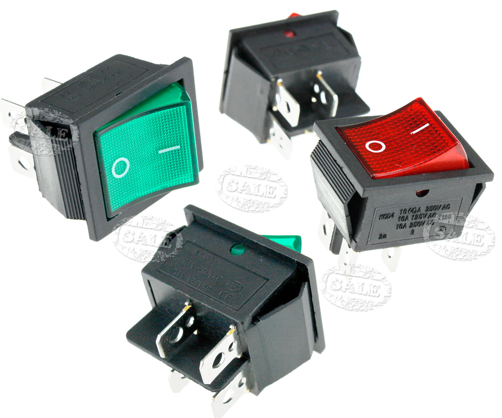 250v High Current 4Pin On/Off Rectangle Rocker Switch Welding Machine ...