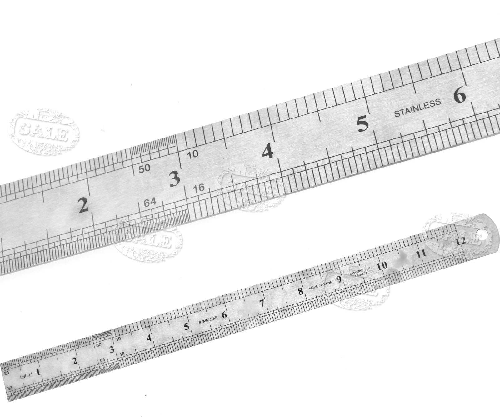 Metal Metric & Imperial Ruler Metal Drawing Stationery Double Sided ...