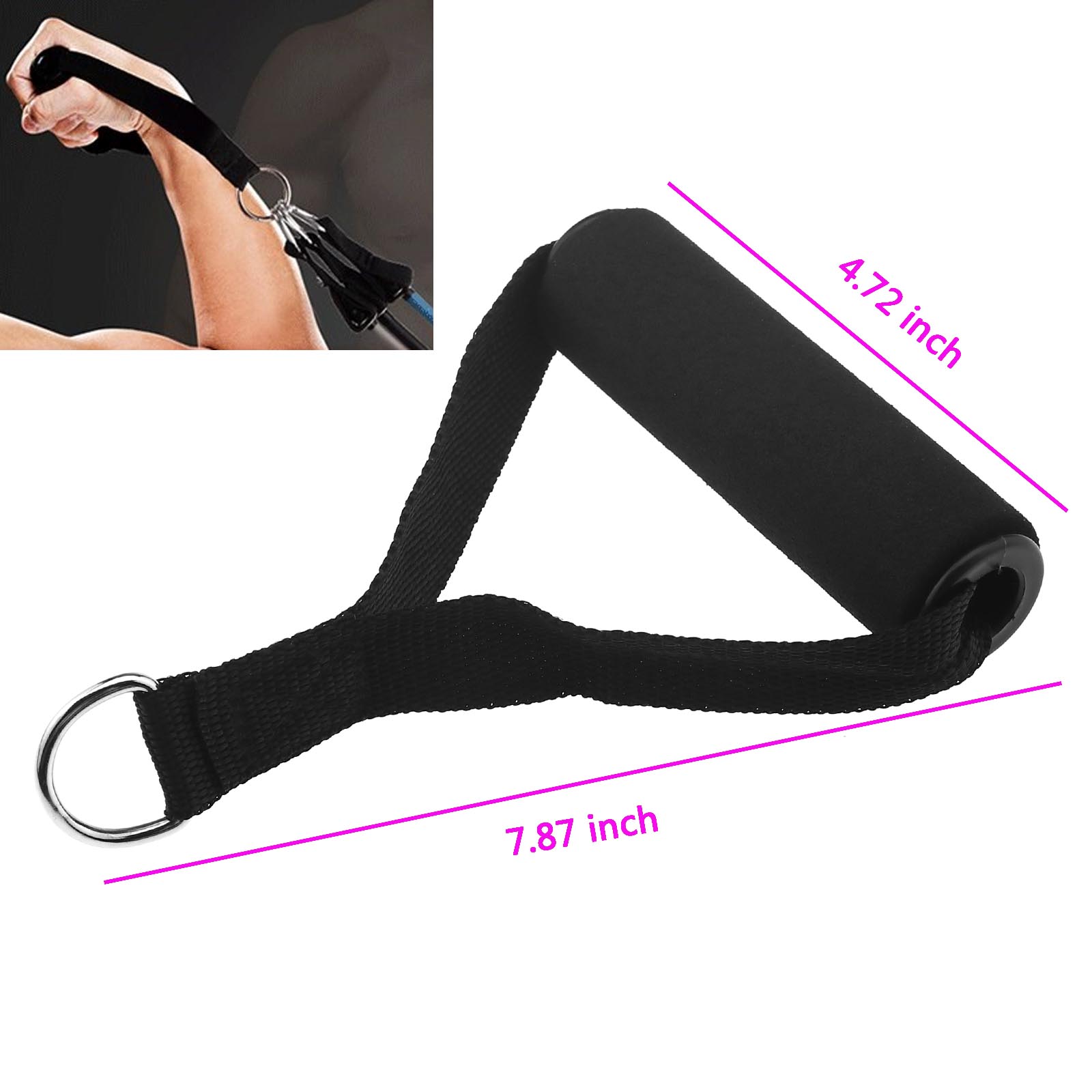 4pcs Black Resistance Band Handle Training For Gym Yoga Strength ...