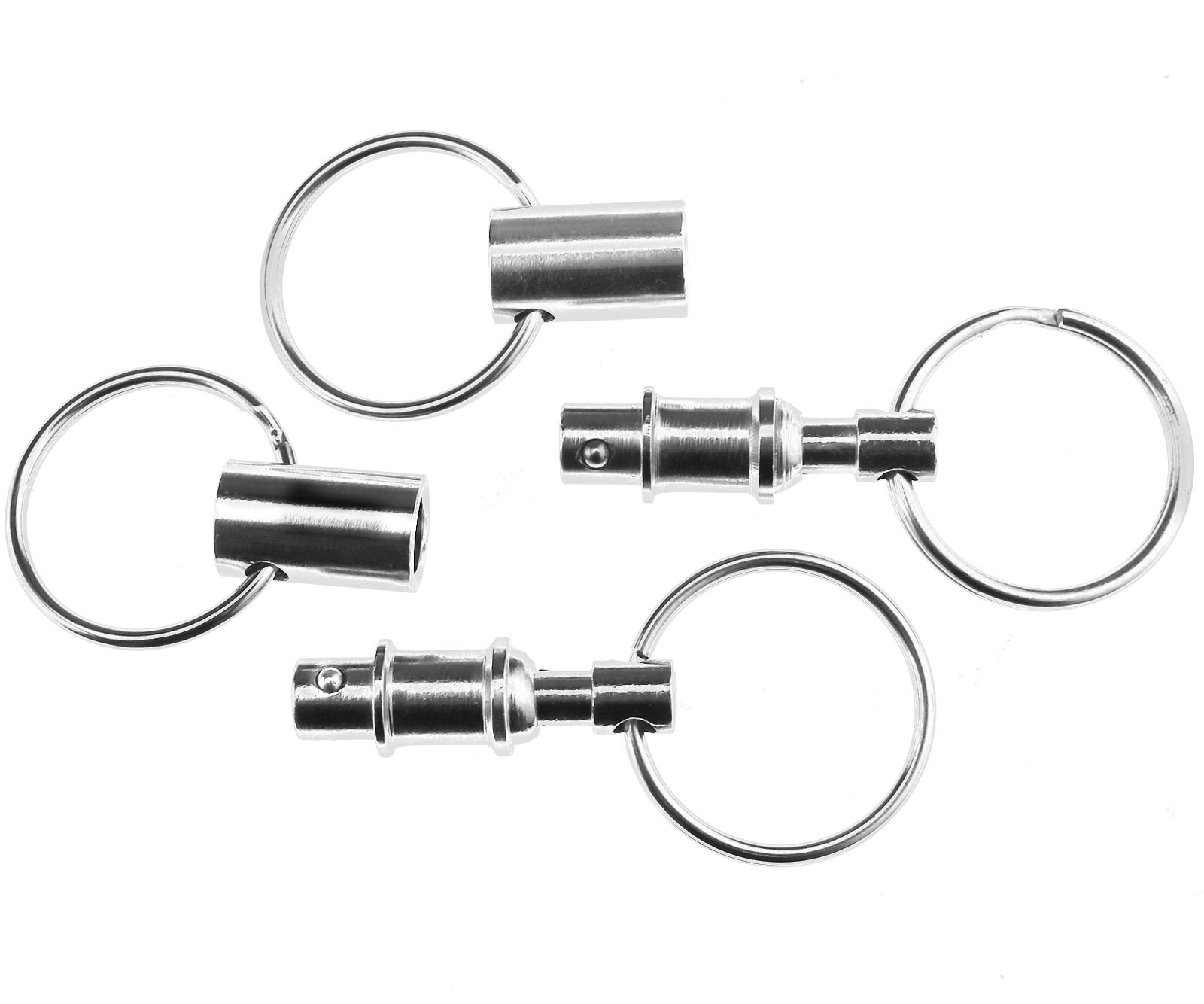 3x Detachable Keyring Pull Apart Quick Release Double Split Ring End Belt Holder for sale online