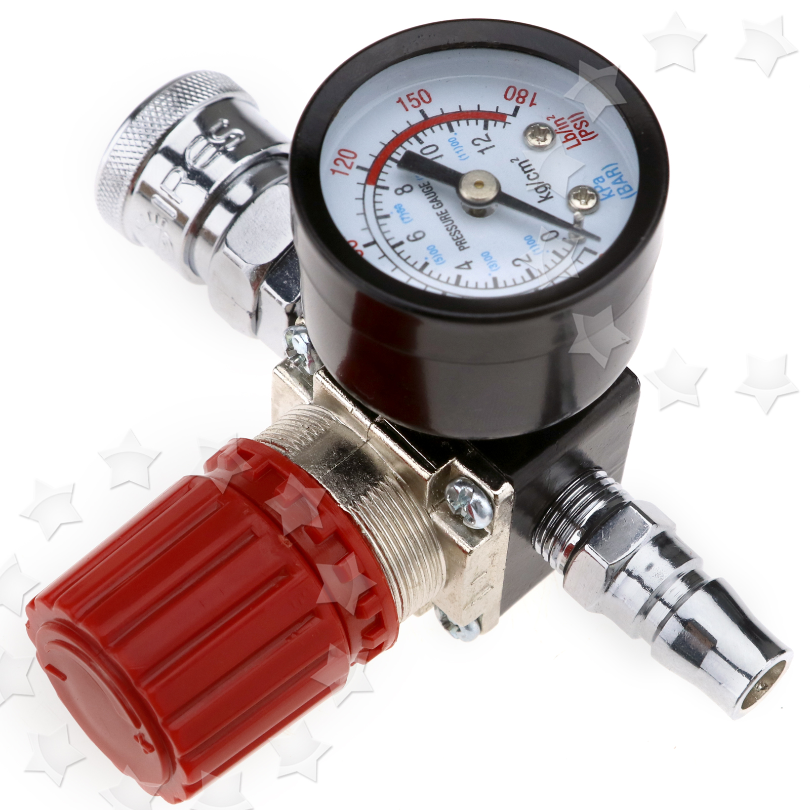 1/4" Air Compressor Pressure Regulator Gauge 180PSI Control Valve 240V