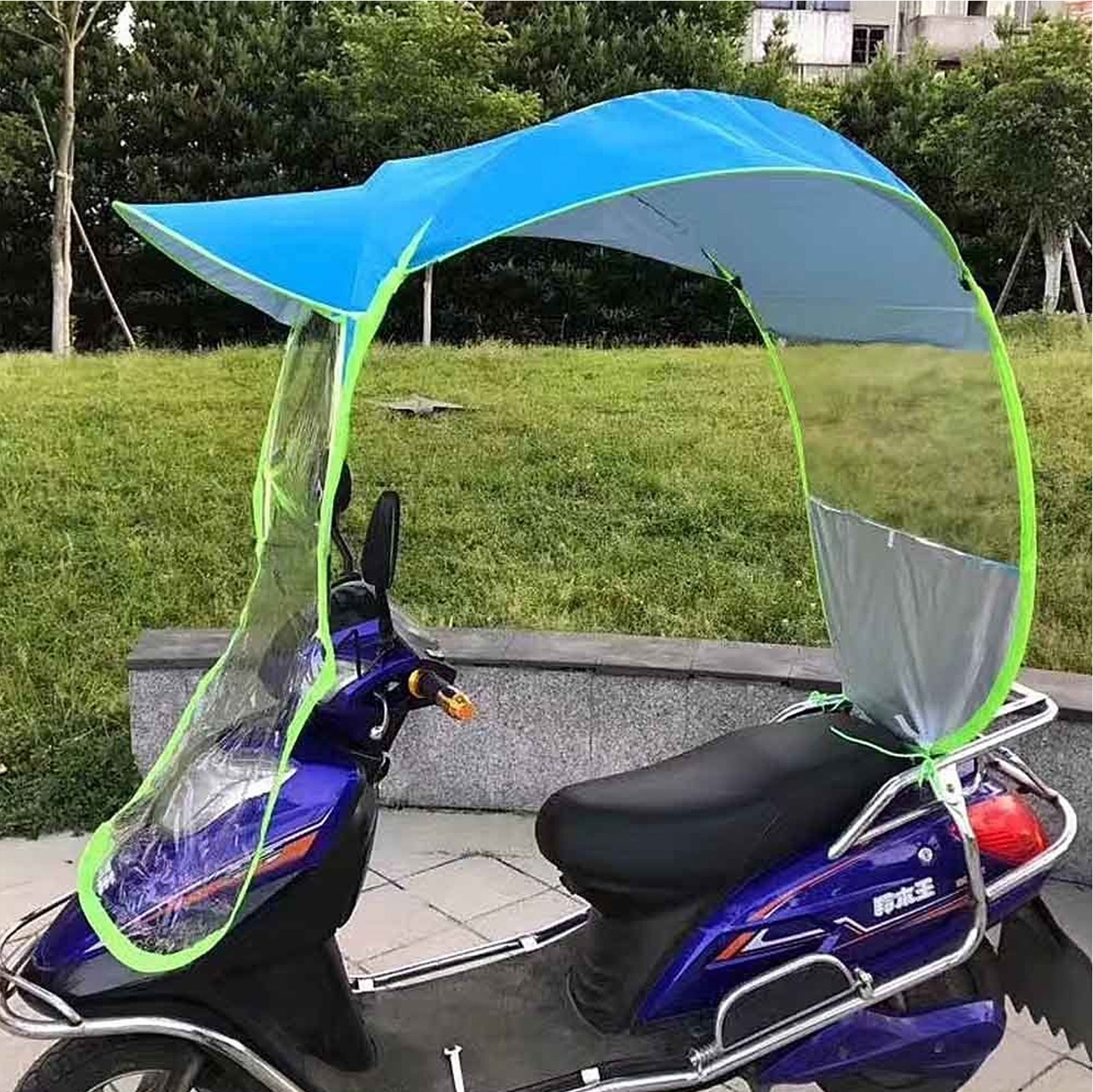 Motor Scooter Umbrella Mobility Safe Sun Shade Rain Cover Polyester