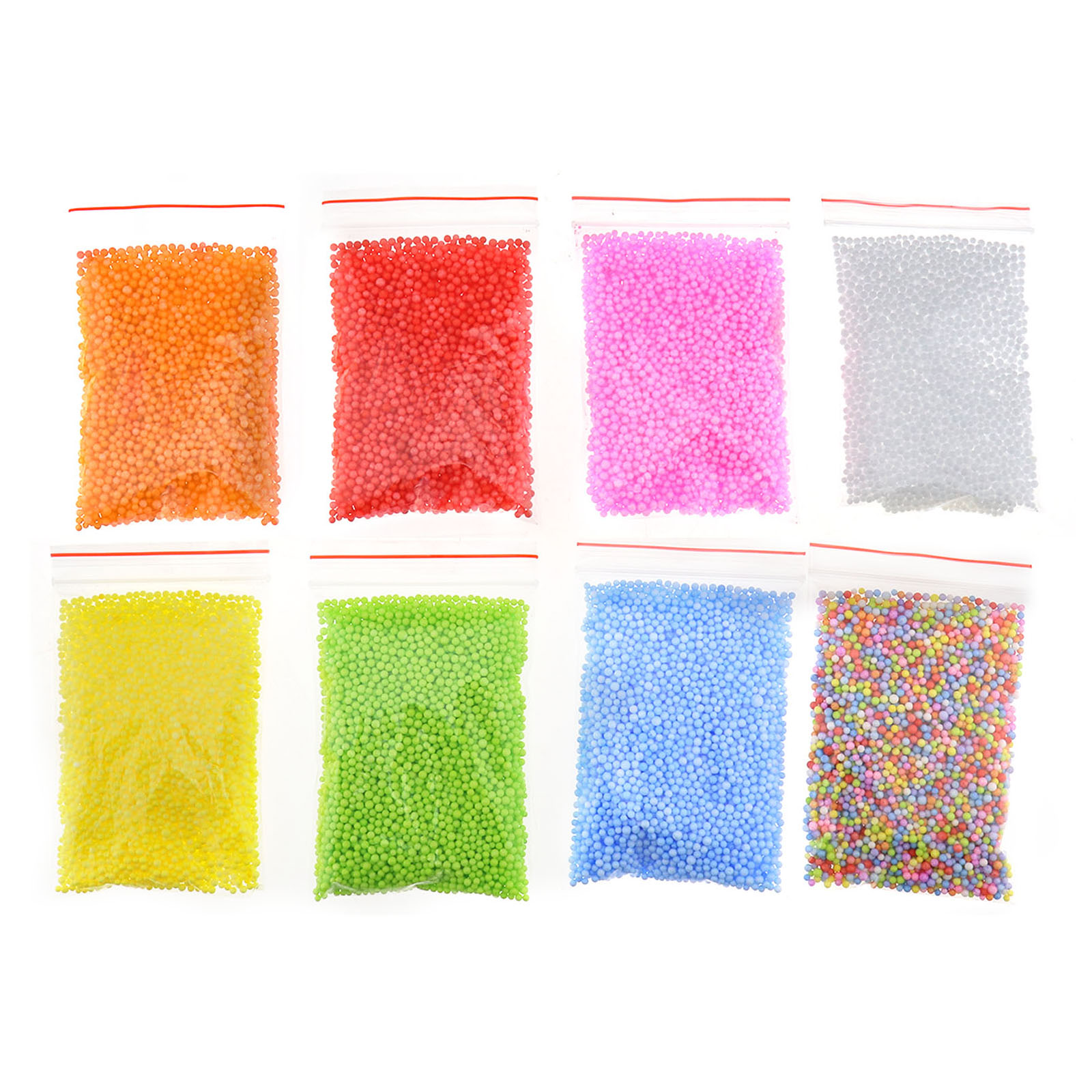 8 Pack Assorted Colors Polystyrene Styrofoam Filler Foam Mini Beads ...