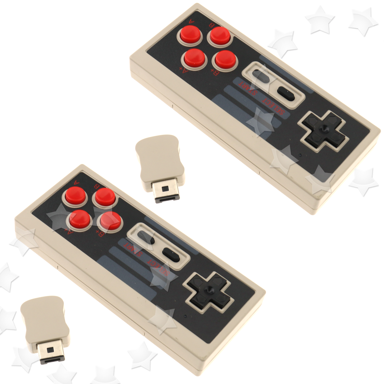 2x Nintendo Mini Nes Classic Edition Bluetooth Wireless Game Handle 