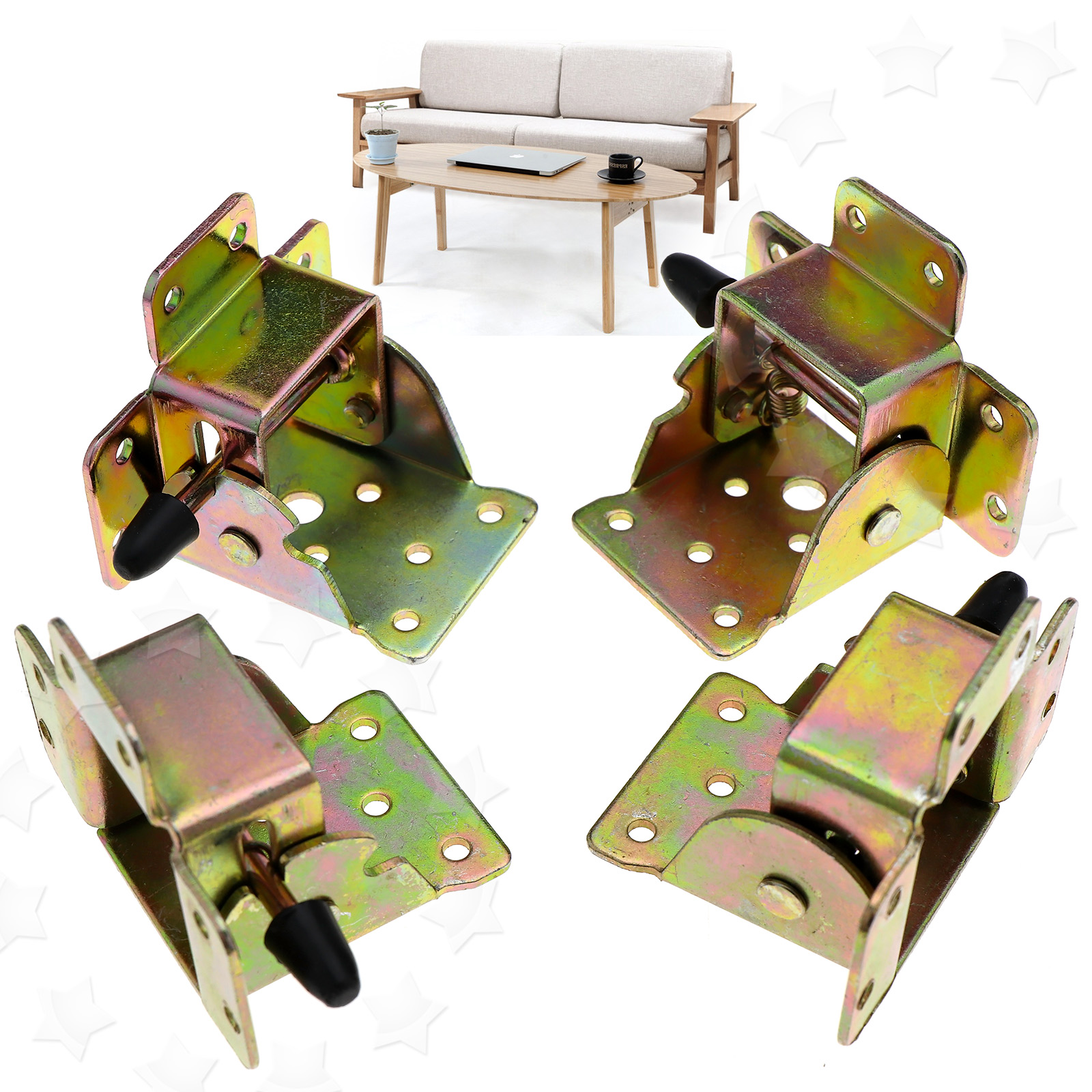 4 x Iron Locking Folding Table Chair Leg Brackets Hinges Home Furniture ...