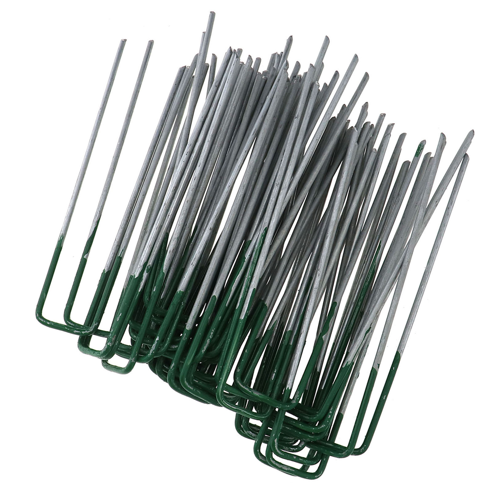 X Half Green U Shape Pegs Staples Artificial Grass Turf Pins Galvanised Iron Ebay