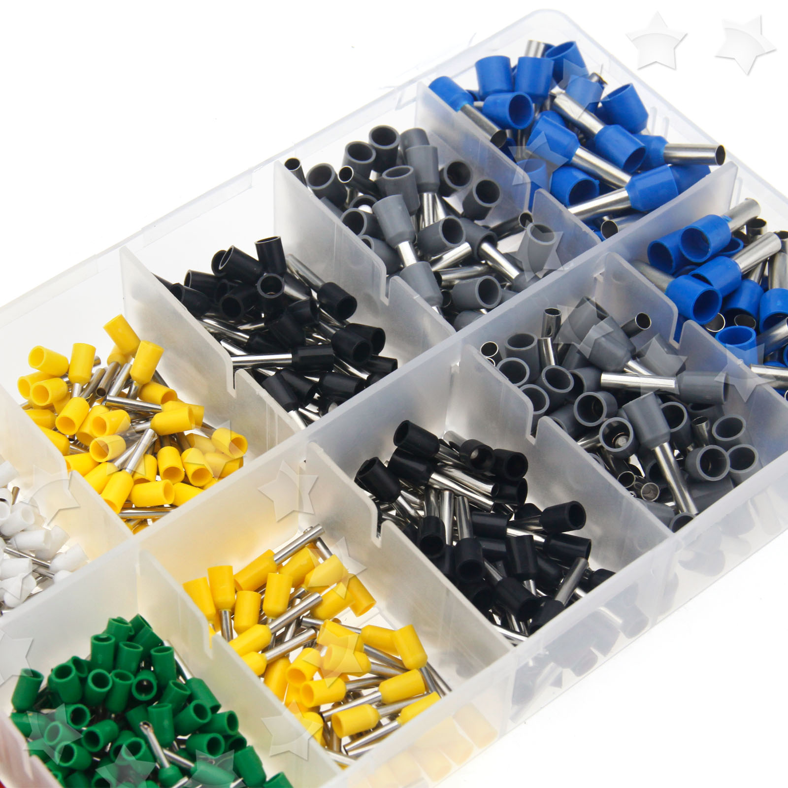 800 x Assorted AWG 22 to 10 Crimp Connector Insulated Cord Pin End ...