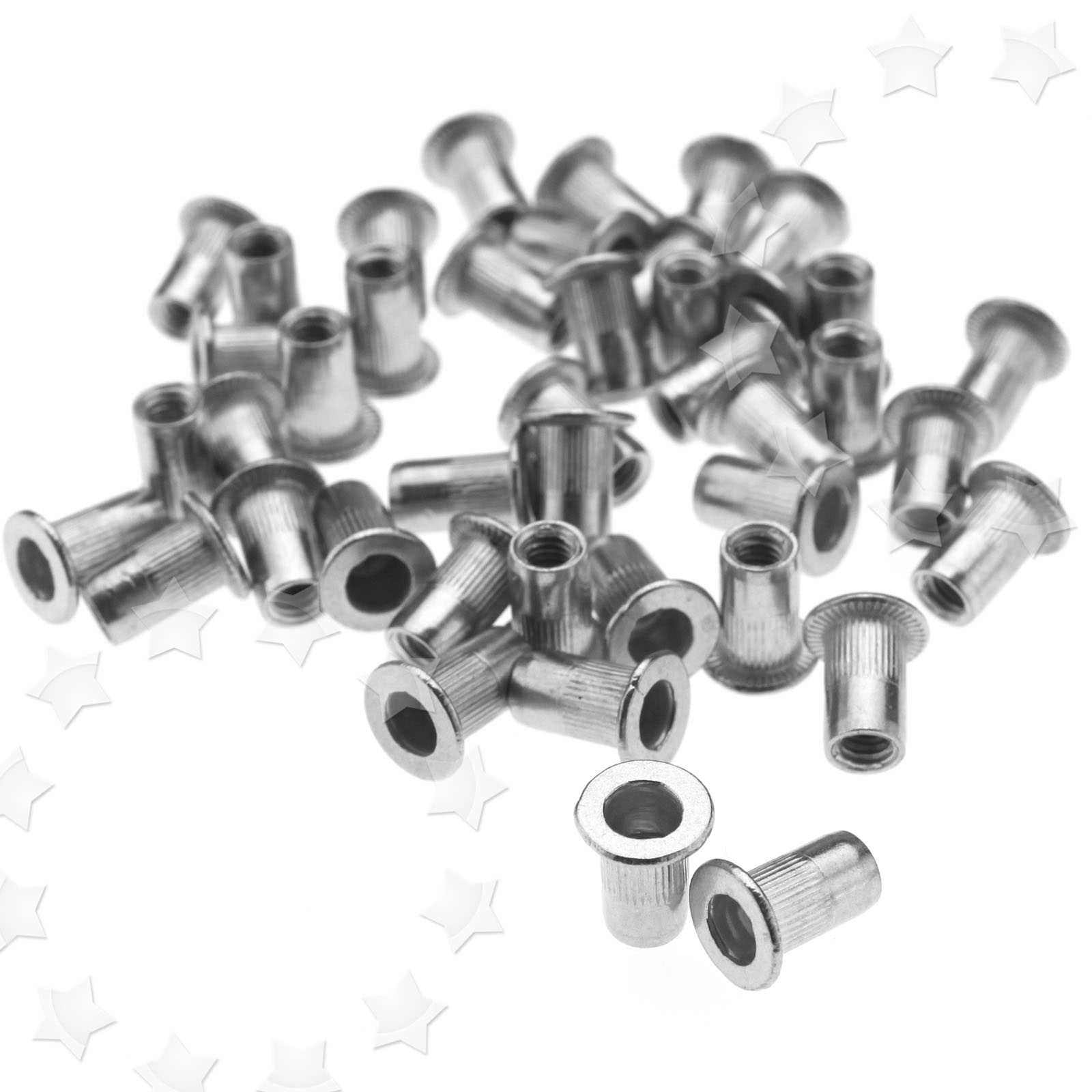 50X M4/M5/M6 GROOVED-SERRATED KNURLED LARGE HEAD RIVNUTS RIVET NUTS ...