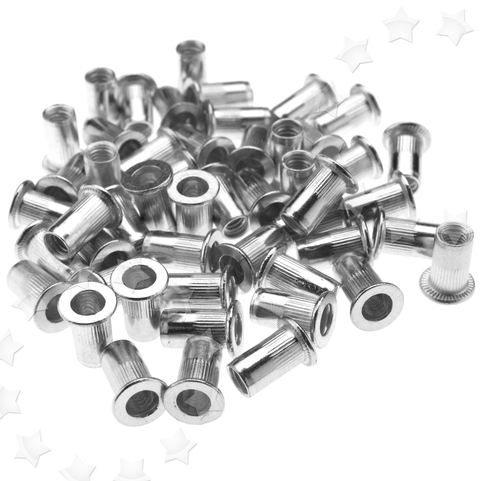 New 50pcs M5 Grooved-Serrated Knurled Large Head Rivnuts Rivet Nuts ...