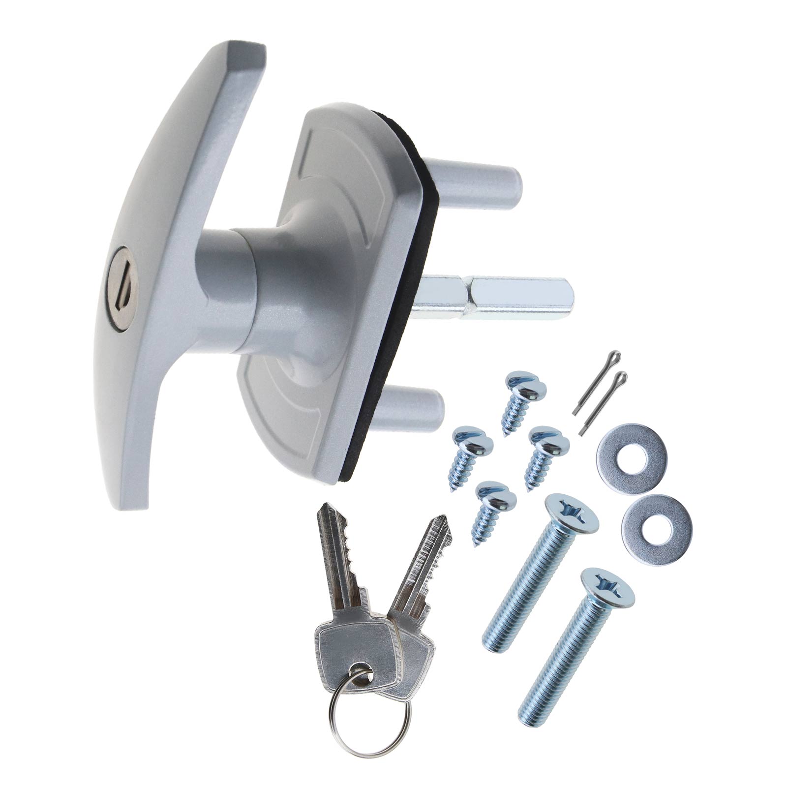 Garage Door Lock T Handle 50 75mm Shaft 18mm Spigot For