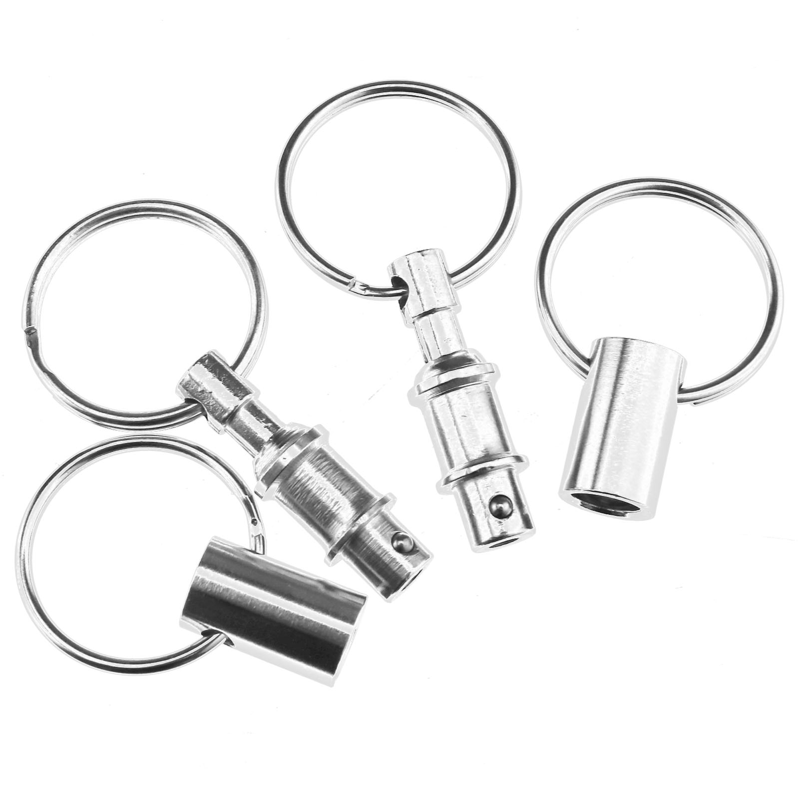 3x Detachable Pull Apart Quick Release Keychain Key Rings Two Split ...