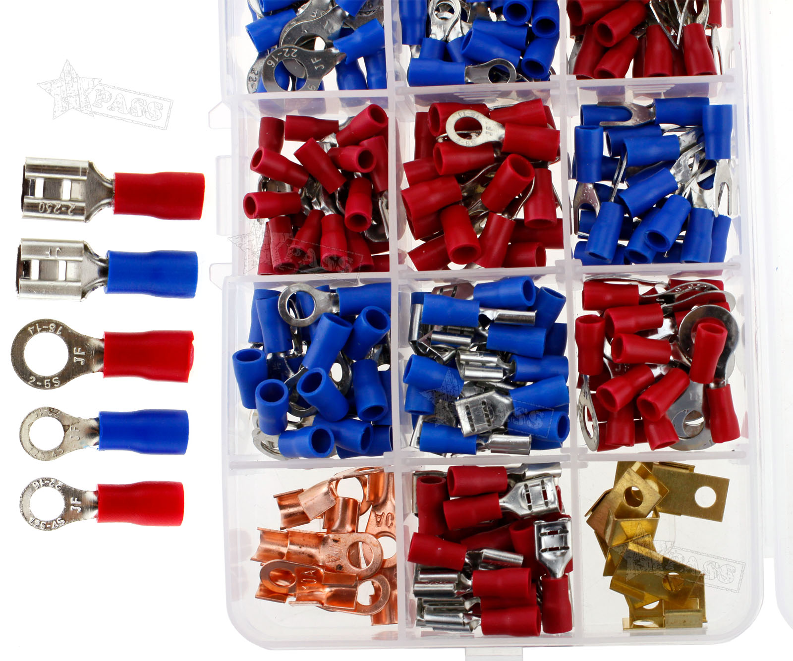 300x Assorted Insulated Electrical Wire Terminals Crimp Connector Spade ...