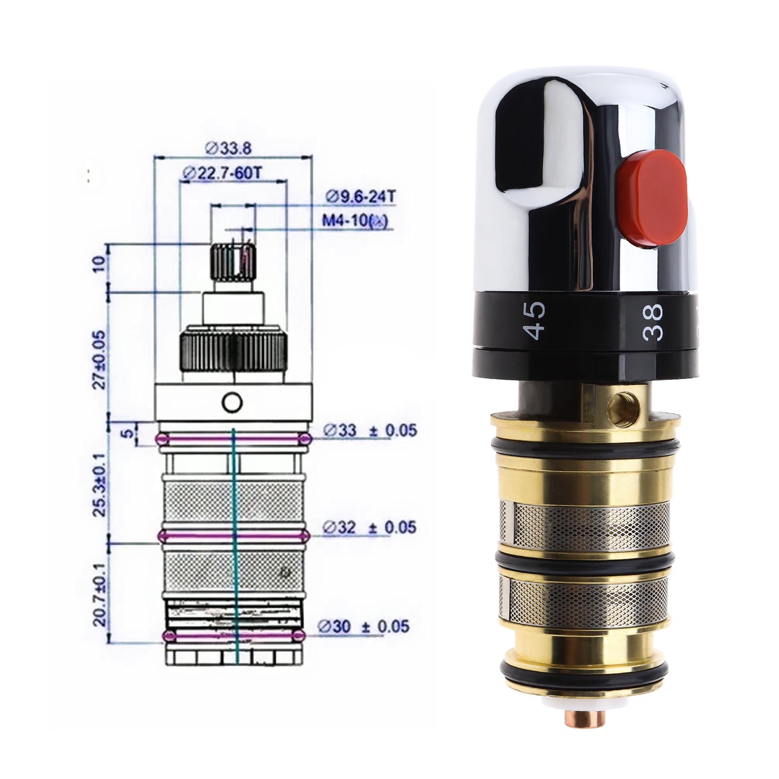 Thermostatic Bath Mixer Tap Taps Shower Valve Repair Cartridge Kit