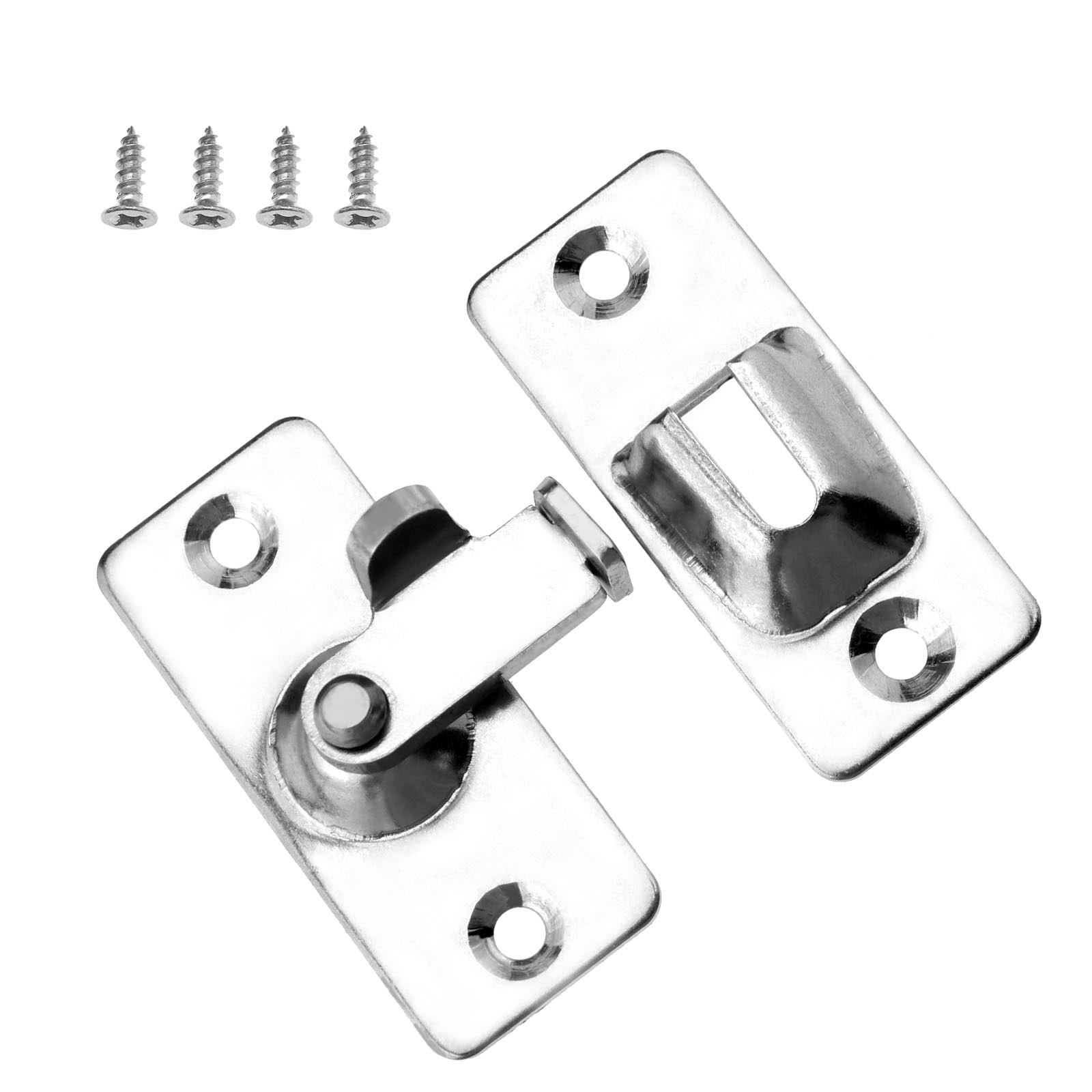 90 Degree Right Angle Hasp Latch Sliding Lock Bolt with 4 Screws for ...