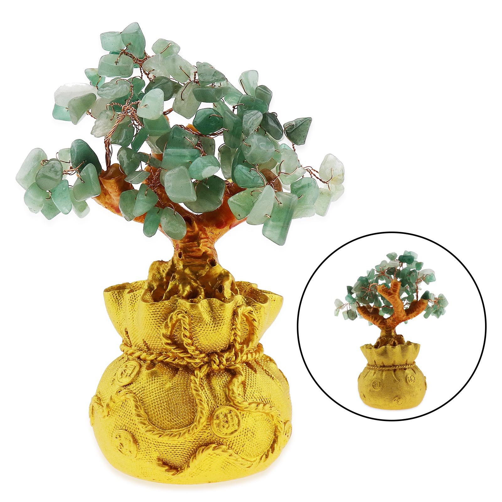 1x Grün Feng Shui Glücksbaum Geldbaum Bonsai Pfennigbaum