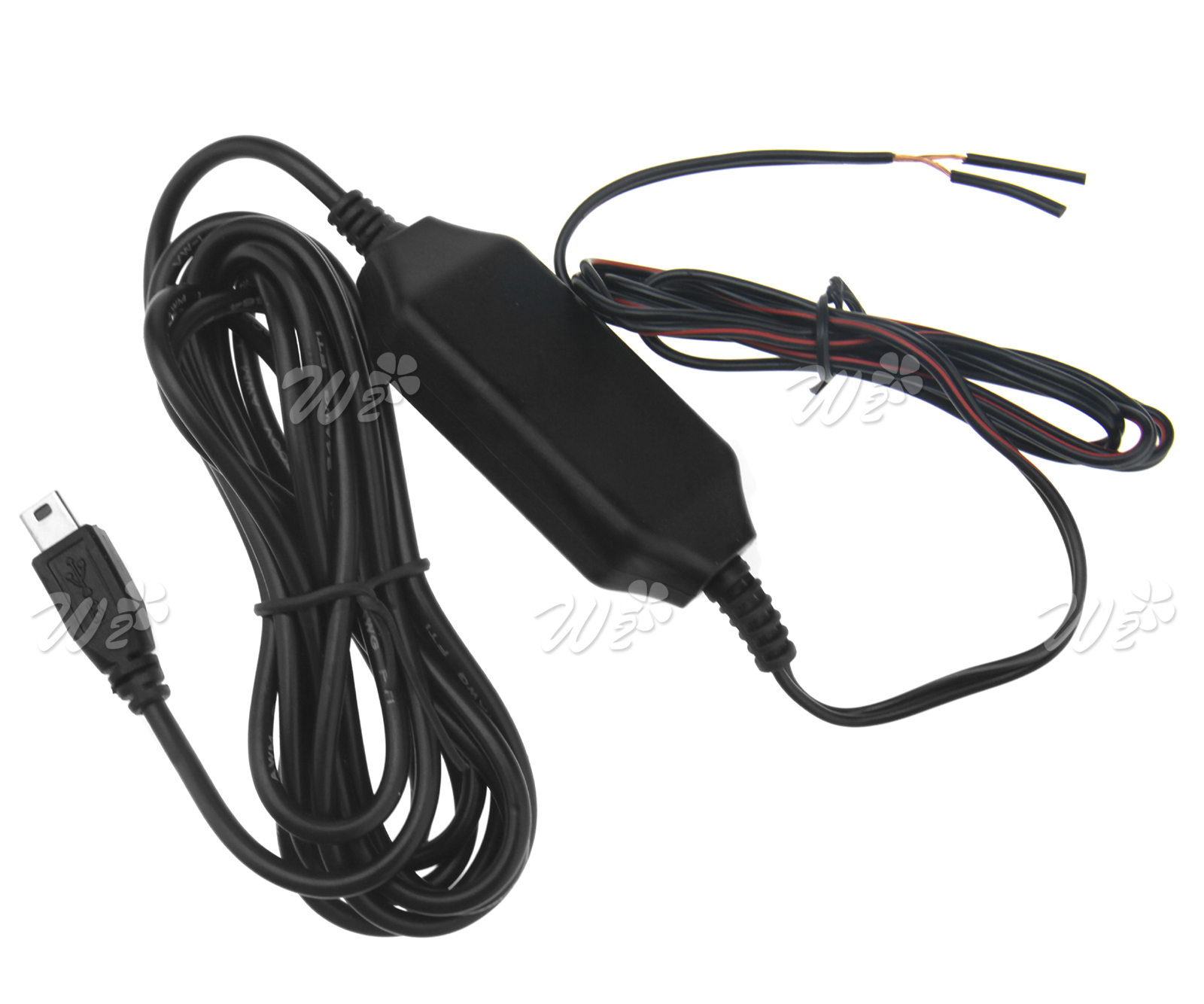 12-24V TO 5V 5W Hard Wire Power Adapter Cable Micro USB For Car DVR ...