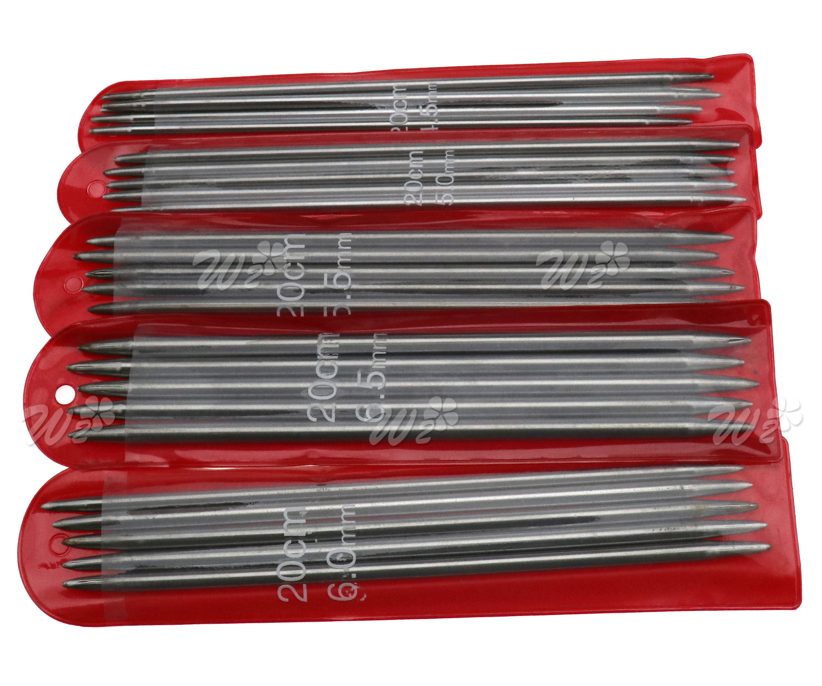 55 x 20cm Knitting Needles Kit Stainless Steel Double Point 2.0mm 6