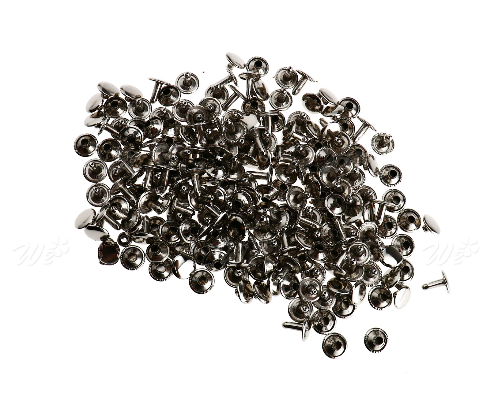 100x Silver 10mm Round Double Cap Rivets Leather Craft Stud Repair Tool ...