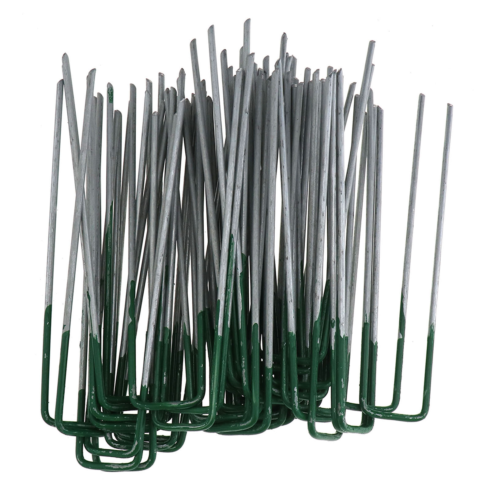 50X Half Green U Shape Pegs Staples Artificial Grass Turf Pins