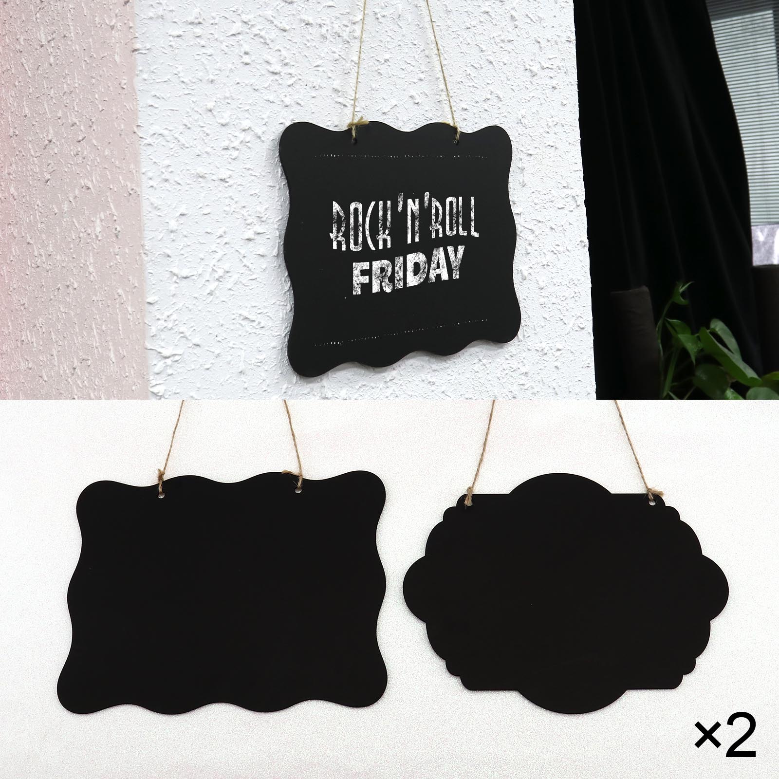 Decorative Chalk Board With Hanging String For Writing Memos Notes