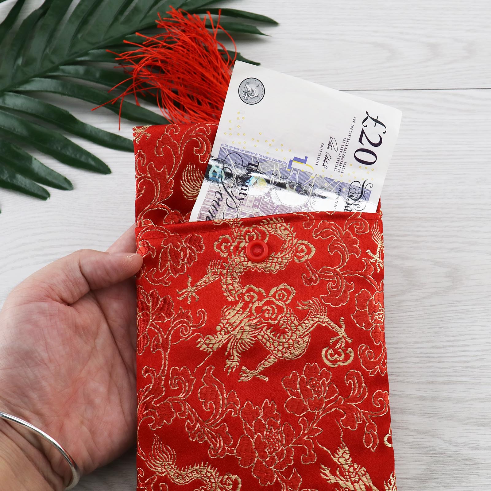 4pcs Red Silk Chinese New Year Lucky Favors Money Envelopes Set Spring