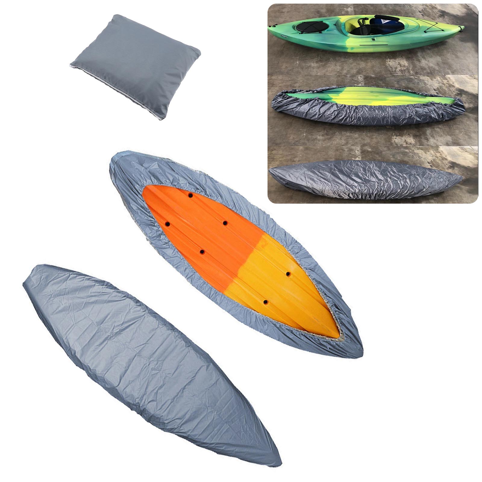 Professional Boat Cover Kayak Canoe Boat Waterproof UV Resistant Dust Silvery | eBay