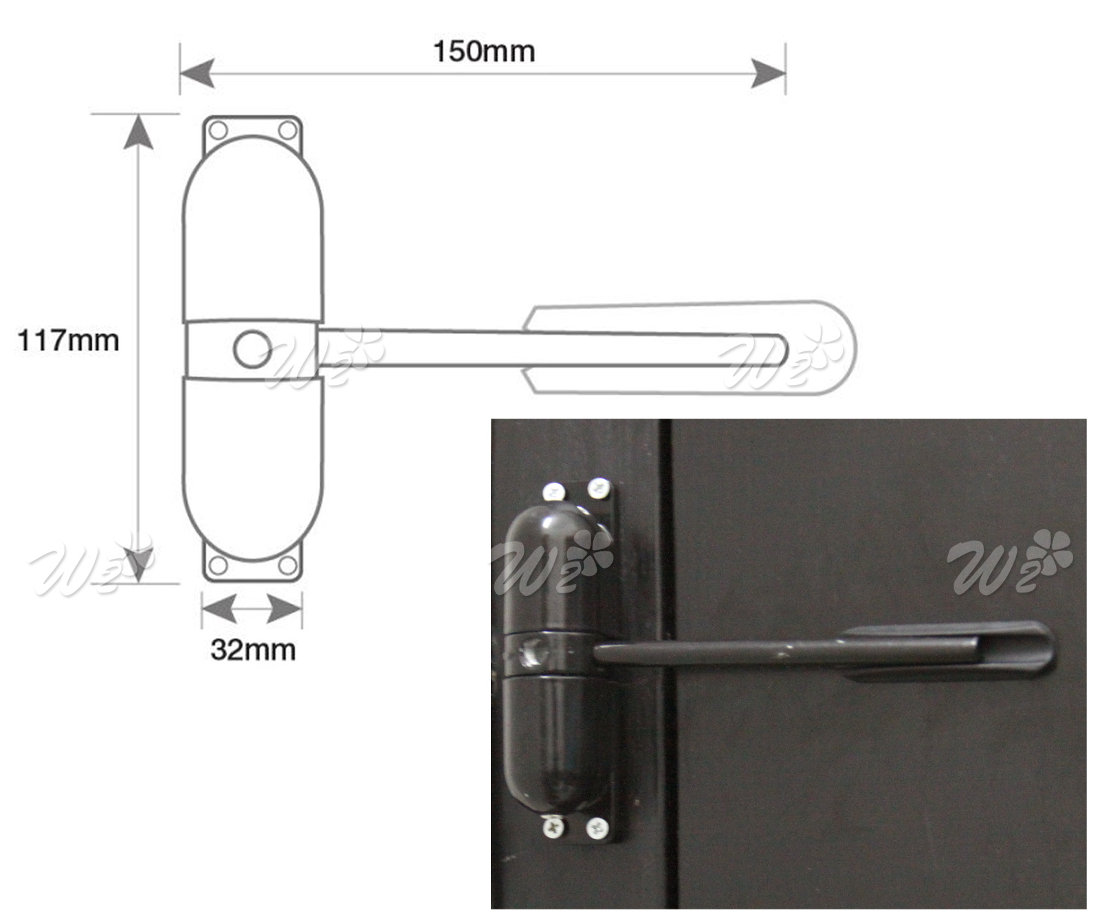 Details About Adjustable Door Closer Fire Rated Spring Loaded Auto Closing Mounted