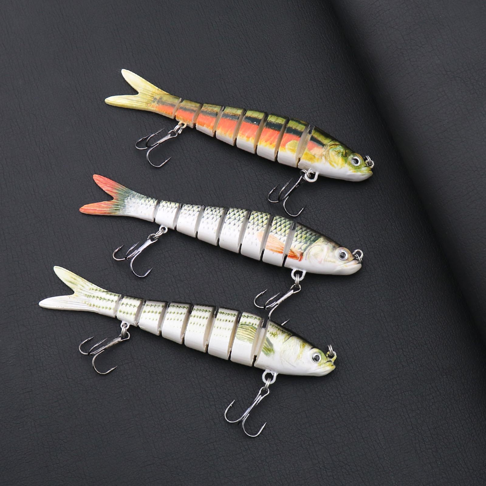3x Fishing Lures Bass Lures Multi Jointed Artificial Bait Segment Swimbaits Lure | eBay