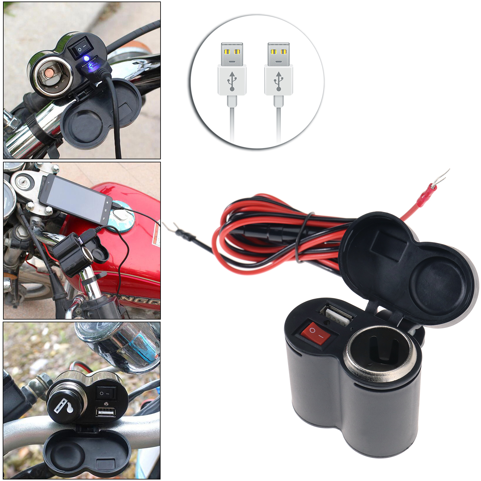 Waterproof Motorcycle V V Lighter Usb Power Socket Phone Charger Ebay