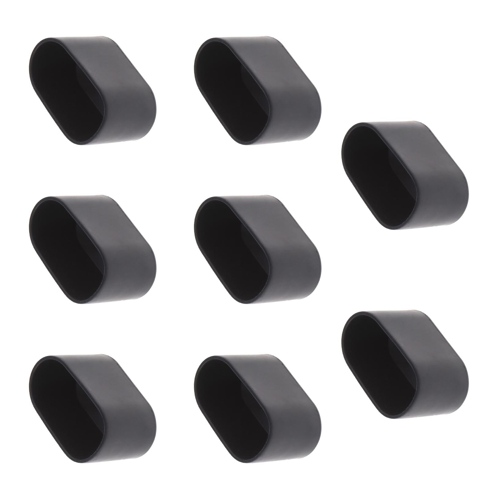 8X/16X OVAL CHAIR Leg Tip Cap Anti-Slip Soft PVC Feet Protector Black ...