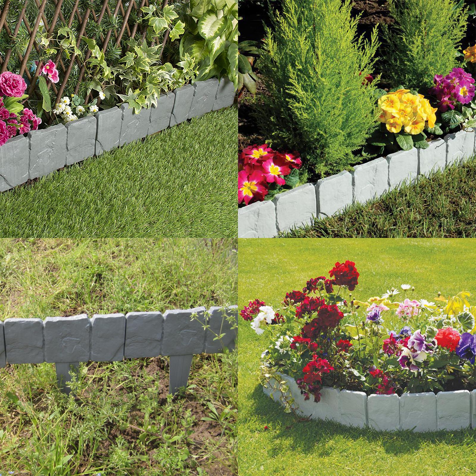 20pcs Decorative Palisade Fence Lawn Edge Plant Border Path Garden 